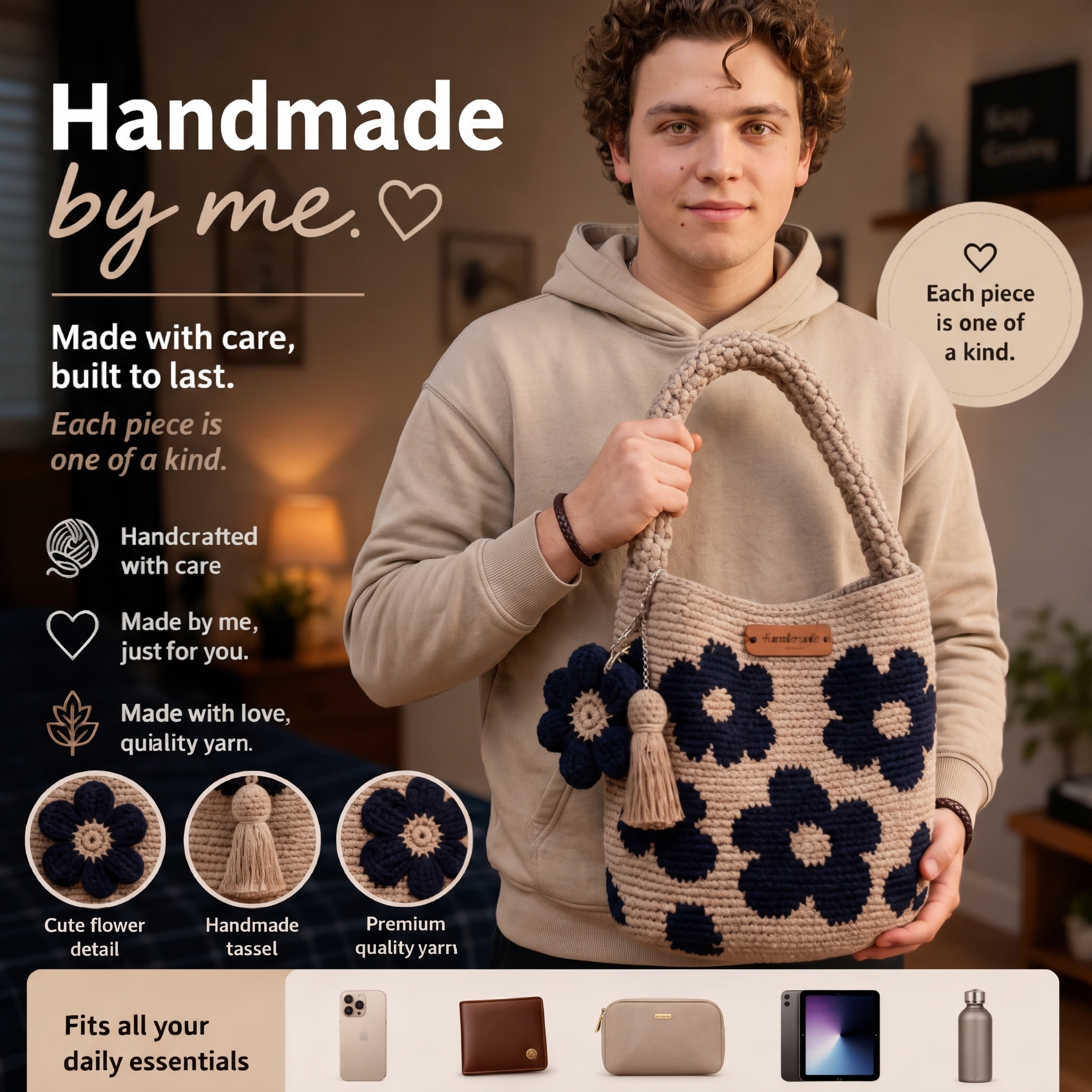 Jason's Handmade Crochet Flower Bags