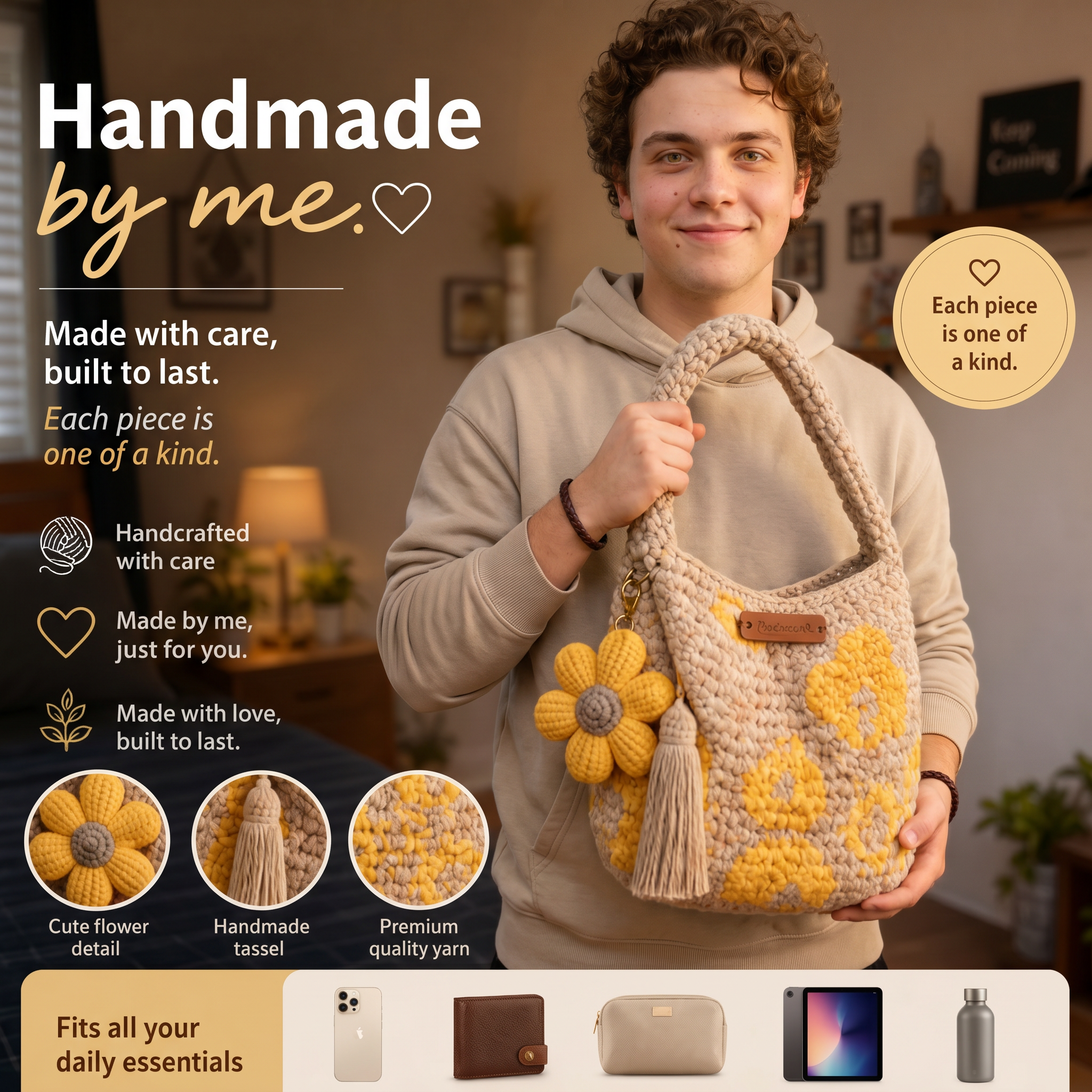 Jason's Handmade Crochet Flower Bags