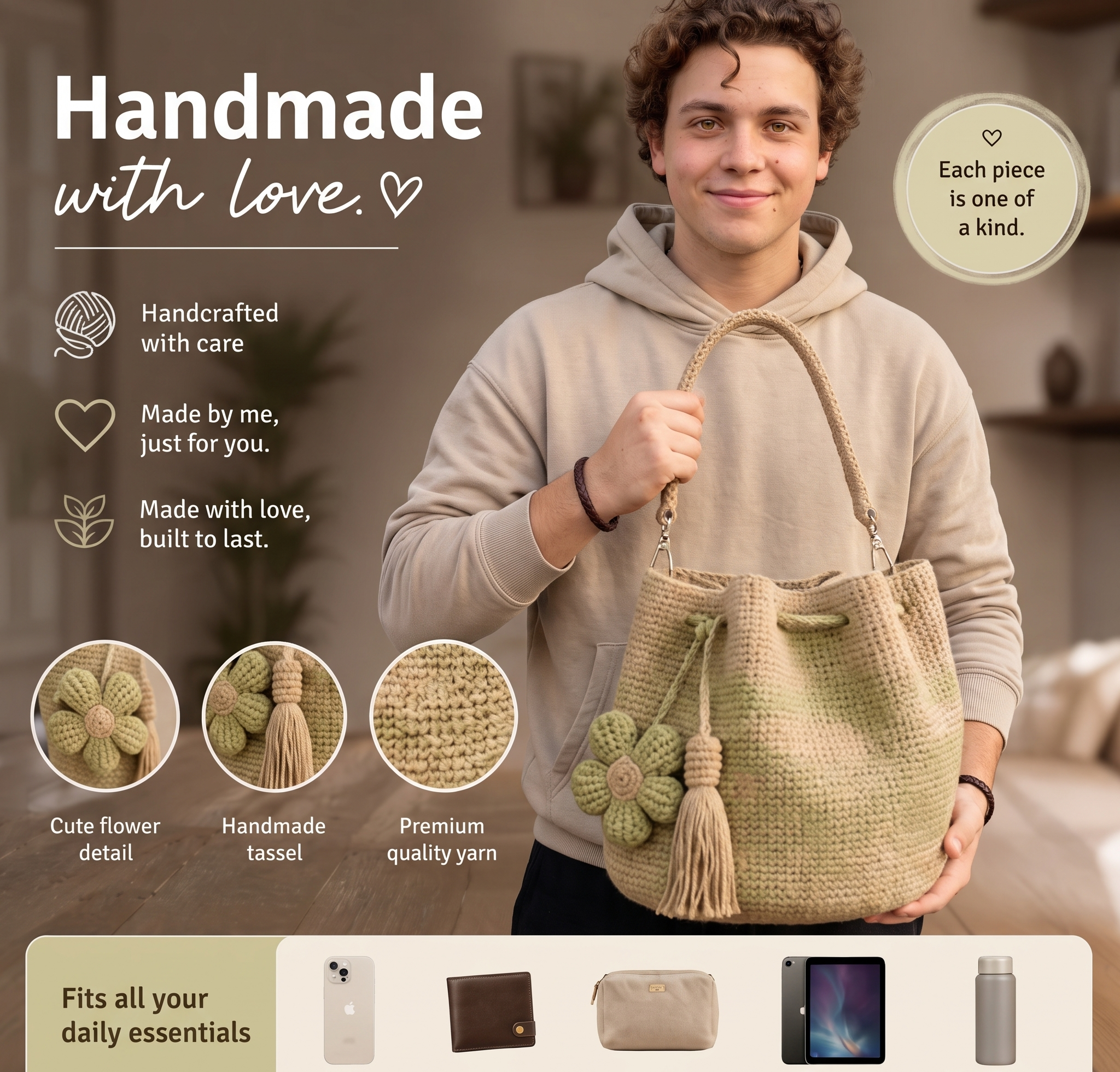 Jason's Handmade Crochet Flower Bags